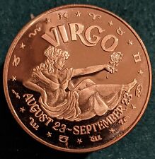 Zodiac - Virgo - 1oz. Copper Bullion Round - Brilliant Uncirculated