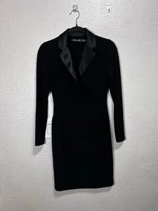 Lauren Ralph Lauren Midi Black Holiday Tuxedo Dress Size 4 Petite  - Picture 1 of 10