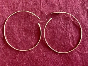 14K Gold fill High Fashion 2" Open Hoops with earring backs Local Artisan Made. - Picture 1 of 17