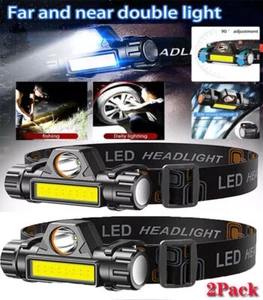 Confezione 2 Torce LED Ricaricabili USB Impermeabile Faro - Foto 1 di 12