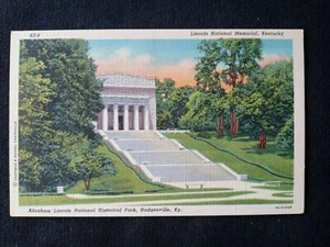 Cartolina in lino KENTUCKY KY Hodgenville Lincoln National Memorial Parco storico - Foto 1 di 2