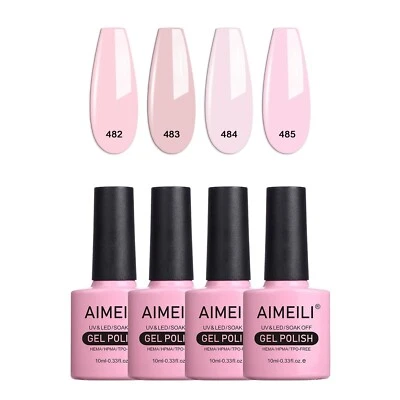 AIMEILI AIMEIL Pink Gel Nagellack Soak Off U V LED Hema Free Polish -SET4-27 Nude Pink