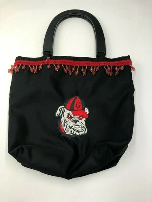 Universidad de Georgia UGA Bulldogs Mujer’s Bolso de Mano Negro Cartera Asas de Plástico Foto 1 de 4