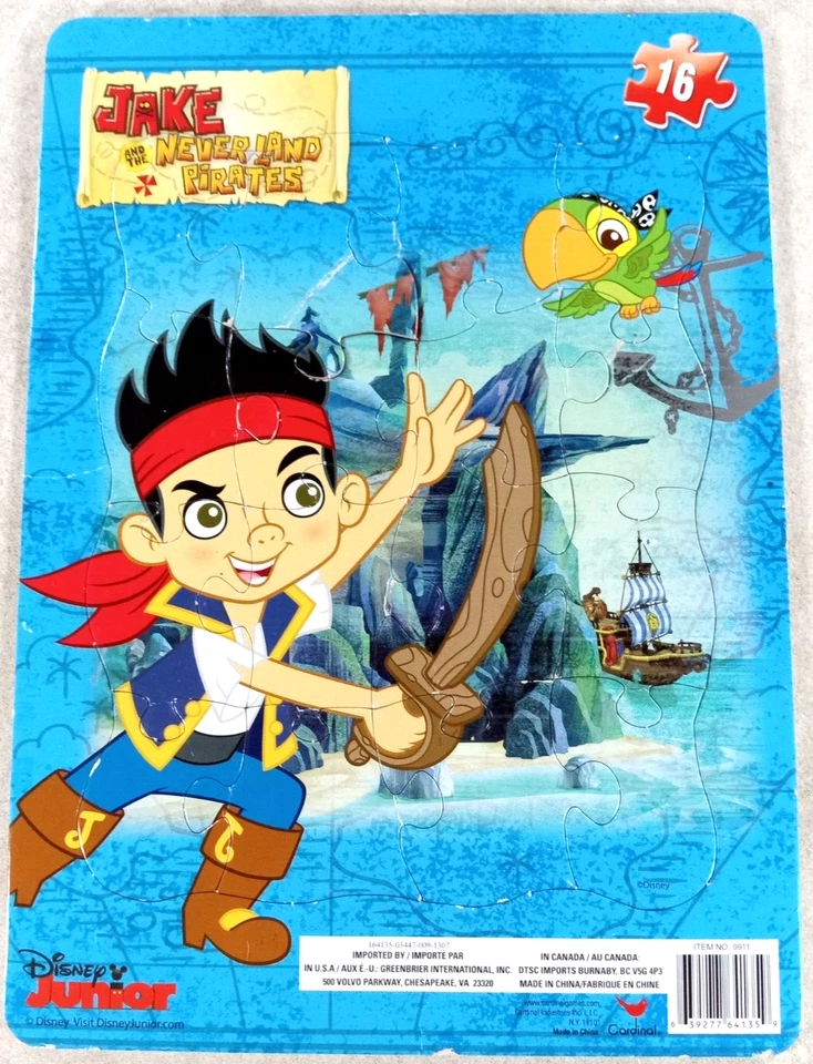 NUEVO Jake y los Piratas del País de Nunca Jamás 16 Piezas Puzzle Disney Junior Preescolar Foto 1 de 3
