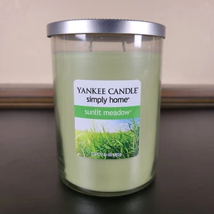 19 oz Yankee Candle Simply Home SUNLIT MEADOW - Double Wick Jar - Fresh Grass - Picture 1 of 5