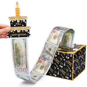 Money Box with Pull Out Birthday Card and Bags Fun Cash Gift for Birthdays - Picture 1 of 7