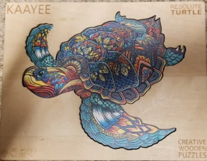 KAAYEE Wooden Jigsaw Puzzles-Reolute sea Turtle Puzzle Unique Shape 631 pieces - Picture 1 of 6