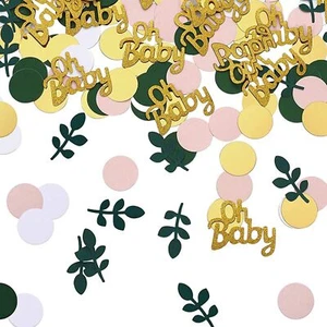200 Pcs Baby Shower Confetti Scatter Decorations Green Gold Pink Table Confe... - Picture 1 of 6