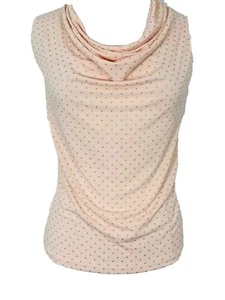 New Women's CHELSEA & THEODORE blouse pink stud cowl neck, top, shirt sz M - Picture 1 of 4