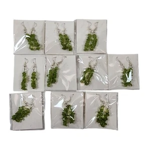 Peridot Chip Earrings in Sterling Silver Plated. 10 Pair Lot - Picture 1 of 2