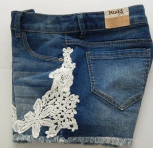 Mudd Girls Jean Shorts Mid Rise Stretch Adjustable Waist Size14 - Picture 1 of 6
