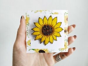 Ukrainian Sunflowers brooch / pin, Hand embroidery sunflower jewelry