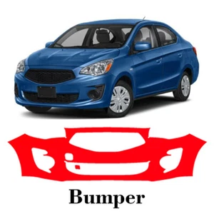 Front bumper PreCut PPF Paint Protection Film For Mitsubishi Mirage G4 2017-2020 - Picture 1 of 7