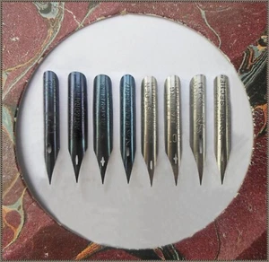A collection of  8 small-sized nibs for tiny writing and drawing - Picture 1 of 1