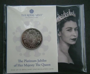 2022 BU £5 Münzpackung Platin Jubiläum von HRH The Queen Brilliant unzirkuliert - Bild 1 von 2