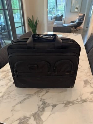 TUMI Alpha Deluxe 2 wheeled  Laptop Computer Briefcase Vinyl - Image 1 of 4