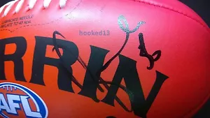 Urracas Danés Cisne Collingwood Firmadas Autógrafo Rojo Suave Tacto Fútbol Sherrin - Imagen 1 de 2