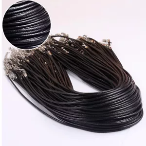 50 piezas/100 piezas/200 piezas 2 mm cordón de algodón encerado negro cordón de 18 pulgadas para joyería - Imagen 1 de 8