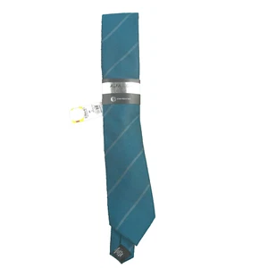 Alfani Men's Slim Stripe Tie Teal Green Necktie - Picture 1 of 4