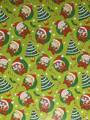Nickelodeon RUGRATS Christmas Wrapping Paper 20 Sq Ft 90’s Cartoon Tommy Chuckie - Image 1 of 4