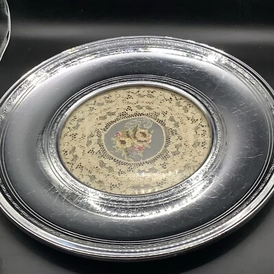 Placa de plata vintage Farberware enmarcada bordada tapete/decoración de pared Foto 1 de 4