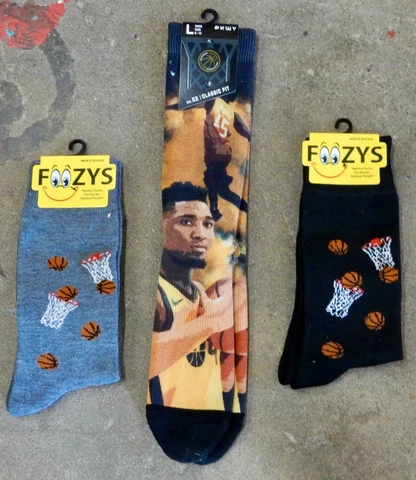 3 Pack Utah Jazz Crew Socks NBA Jersey Donovan Mitchell Black Gray Basketball Cover