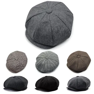 Hat Baker Boy Cap Peaky Blinders Gatsby Flat Herringbone Newsboy Mens Gift NEW - Picture 1 of 14