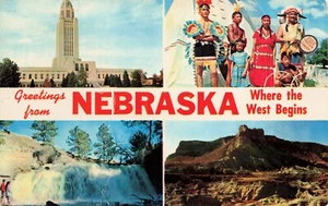 Multi Photo Greetings from Nebraska Vintage Chrome PC 1970 - Picture 1 of 2