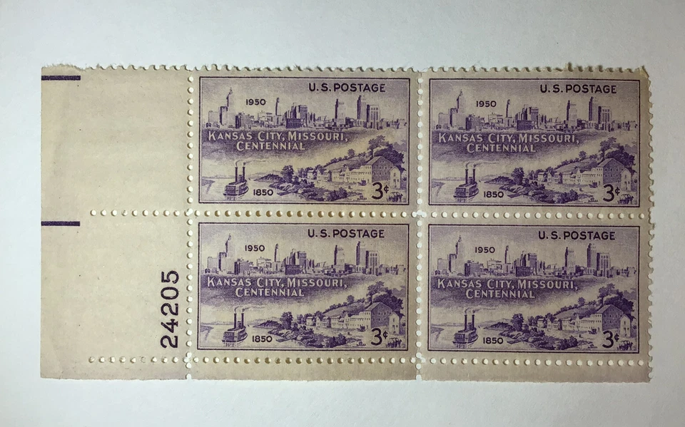 US 3 Cent Kansas City Missouri Centennial 1950 Block Of 4 Scott #994 MNH - Image 1 of 1