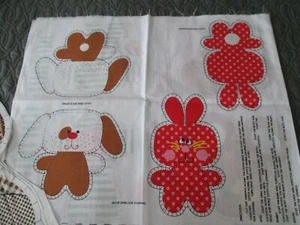 Vtg 70s Springs Mills COTTON FABRIC PANEL 8" DOG BUNNY MOUSE MONKEY Pillows - Picture 1 of 2