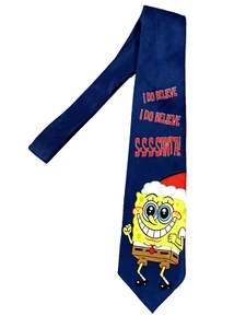 Spongebob Squarepants neck Tie Nickelodeon Christmas Vintage 2002 Santa Santa - Picture 1 of 6