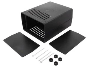 Z2AW Gehäuse: mit Platten belüftet X: 147mm Y: 180mm Z: 90mm schwarz KRADEX - Bild 1 von 1