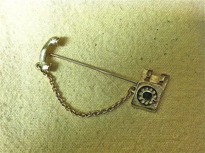 Vtg Mexican Silver Rotary Telephone Pin      - Picture 1 of 1