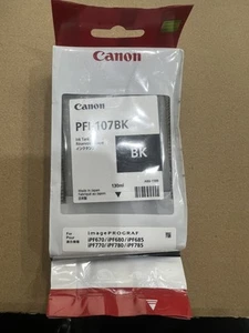 Genuine Canon PFI-107BK Black Ink Cartridge 130 ml for iPF670, iPF680, iPF685 - Picture 1 of 2