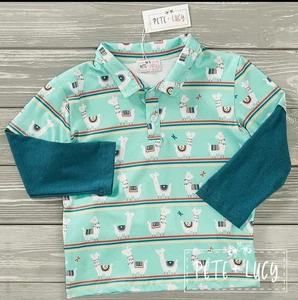 6/6x Pete And Lucy Happy Llama Boys Top NWT - Picture 1 of 4