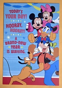 Happy Birthday Greeting Card. Mickey And Minnie Mouse (+ Envelope 5x7") - Picture 1 of 4