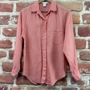Camisa vintage The Limited para mujer 8 rosa 100 % lino abotonada Hong Kong años 90 - Imagen 1 de 8