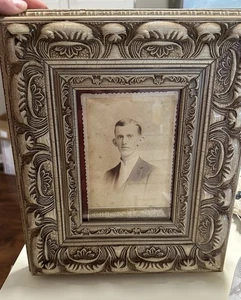 Vintage Ornate Frame With Vintage Photo Of A Young Man - Picture 1 of 1