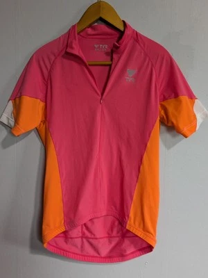 Camisa de ciclismo para mujer TYR talla pequeña rosa naranja blanca Foto 1 de 4