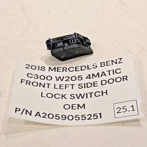 15-21 MERCEDES C300 W205 FRONT LEFT SIDE DOOR LOCK SWITCH A2059055251 OEM - Bild 1 von 10