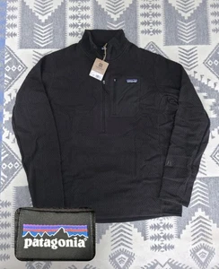 Patagonia Men's R1 Air Fleece 1/4 Zip Neck - Black Sz L - New W/Tags 40246 - Picture 1 of 14