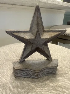 Gusseisen sternförmiger Türstopper rustikal Stern Türstrebe 6" schöne Patina - Bild 1 von 6