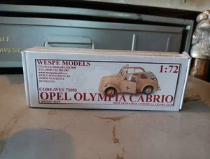 1:72 Opel Olympia Cabrio Wespe Models - Resin Kit 72053 Factory Sealed Free Ship - Bild 1 von 3