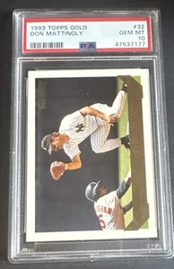 1993 TOPPS GOLD #32 DON MATTINGLY PSA 10 GEM MINT - Picture 1 of 2