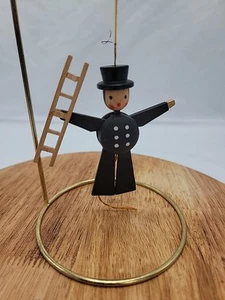 Vintage Wooden German Pull String Chimney Sweeper Ornament - Picture 1 of 3