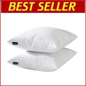 Set of 2 Extra Soft 26x26 Down Feather Pillow Inserts for Modern Elegance - Picture 1 of 11