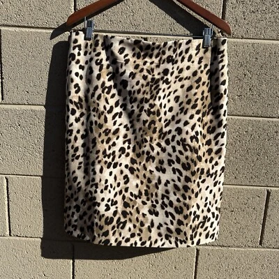 Womans Leopard Animal Print Skirt Size 12 — 第 1/4 张图片