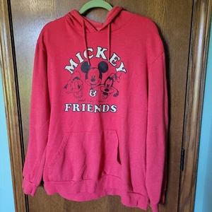 Disney Mickey & Friends Hooded Sweatshirt Women's Size XXL Red - Picture 1 of 6