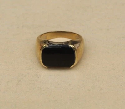 Anillo de piedra de ónix negro hecho a mano para boda unisex fiesta y compromiso ropa de moda Foto 1 de 3