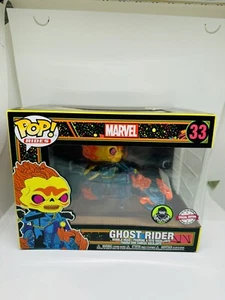 Funko Pop Rides #33 Ghost Rider (w/ Motorcycle) Black Light Popcultcha Exclusive - Picture 1 of 6
